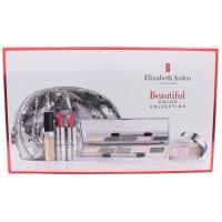 Elizabeth Arden Beautiful Color Gift Set 5 x Eyeshadows + Shimmer Powder + 2 x Lipstick + Lip Gloss + Silver Makeup Bag