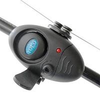Electronic LED Light Fish Bite Sound Alarm Alert Bell Clip On Fishing Rod BlacK