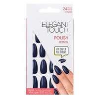 elegant touch polished fake nails petrol blue