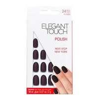 Elegant Touch Polished Fake Nails - Next Stop New York, Black