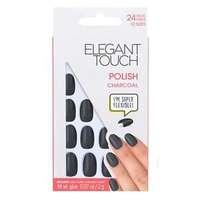 elegant touch exclusive polished fake nails charcoal black