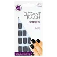 Elegant Touch Fake Nails Monochrome Madness Jet Black, Black