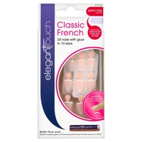 Elegant Touch Classic French Simply Pink Slim Tip X-Short Length Nails