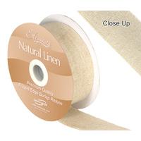 Eleganza 32mm Natural Linen Frayed Edge 5M 381405