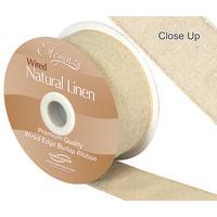 Eleganza 50mm Natural Linen Wire Edge 5M 381410