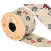 Eleganza 70mm Burlap Contemp Floral 5M 381416