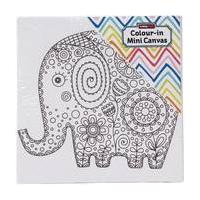 Elephant Colour-In Mini Canvas