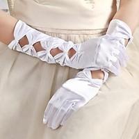 Elbow Length Glove Satin Bridal Gloves Beading