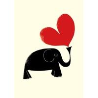 Elephant and Heart | Romantic Card | AF1040