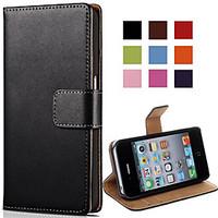 Elegant PU Leather Case for iPhone 4/4S Flip Stand Design Back Cover Wallet with Card Slot