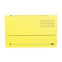 Elba Document Wallet Half Flap 285 gsm Capacity 32mm Foolscap Yellow (Pack of 50)