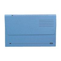 Elba Document Wallet Half Flap 285 gsm Capacity 32mm Foolscap Blue (Pack of 50)