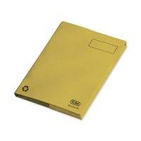 Elba Clifton Flat File with Front Pocket 315 gsm Capacity 50mm Foolscap Yellow (Pack of 25)