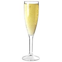 Elite Premium Polycarbonate Champagne Flutes 7oz LCE at 175ml (Pack of 12)