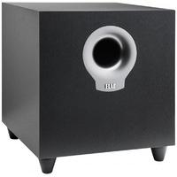 elac debut s10 black brushed vinyl subwoofer