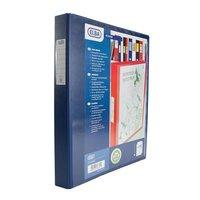 Elba Ring Binder PVC Upright 4 D-ring 40mm Capacity A3 Blue Ref 400009731 [Pack 2]