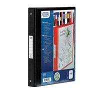Elba Ring Binder PVC with Clear Front Pocket 4 O-Ring Size 25mm A4 Black Ref 100080881 [Pack 10]