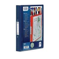 Elba Ring Binder PVC with Clear Front Pocket 4 O-Ring Size 25mm A4 Blue Ref 100080876 [Pack 10]