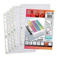 elba a5 embossed punched pocket polypropylene 60 microns clear 1 x pac ...