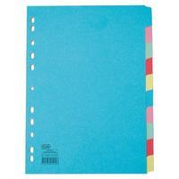 Elba (A4+) Card Dividers Europunched 10-Part Extra Wide Assorted (Single)