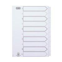 Elba (A4) Card Divider Unpunched 10-Part White (1 x Pack of 25 Dividers)