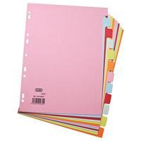 elba card dividers europunched 12 part a4 assorted ref 400007436