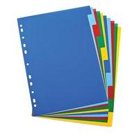 Elba Polypropylene Dividers Europunched A4 10 Part Multicoloured Ref 100205063
