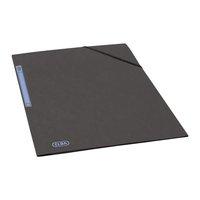 Elba Eurofolio Folder Elasticated 3-Flap 450gsm A4 Black (Pack of 10)