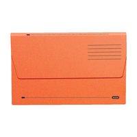 Elba Document Wallet Half Flap 285 gsm Capacity 32mm Foolscap Orange (Pack of 50)