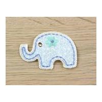 elephant embroidered iron on motif applique blue