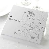 Elegant Butterfly Wedding Guest Book - Ivory
