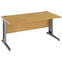 Elegance Rectangular Desk With Cable Management W 1400mm x D 800mm x H 725mm Oak