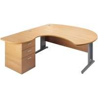 elegance executive desk with cable management right handed beech