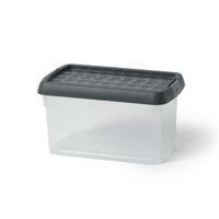 Elite 1.5 Litre Storage Clip Box Clear Plastic Stackable with Lid