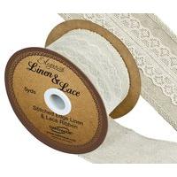 Eleganza 50mm Linen & Lace Stitched Edge 2.3M 381453