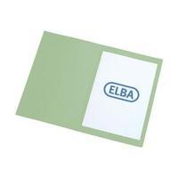Elba Foolscap Square Cut Folder Heavyweight 285gsm Green Pack of 100