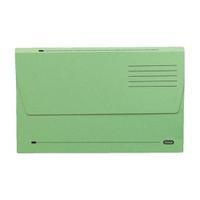 elba foolscap document wallet half flap mediumweight 285gsm green pack