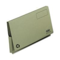 elba foolscap document wallet full flap mediumweight 260gsm green pack