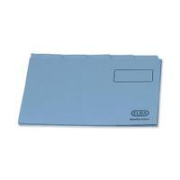 Elba Foolscap Tabbed Folders Mediumweight 250gsm Blue Pack of 100 20 x