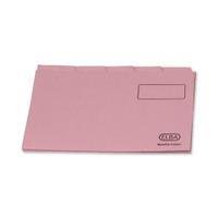 Elba Foolscap Tabbed Folders Mediumweight 250gsm Pink Pack of 100 20 x