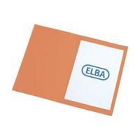 Elba Foolscap Square Cut Folder Heavyweight 285gsm Orange Pack of 100
