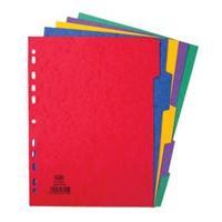 Elba A4 Divider 5-Part Heavyweight 225gsm Pressboard-Card Assorted