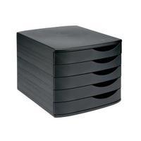 Elite A4Foolscap Desktop Drawer Set with 5 Drawers Black 108391