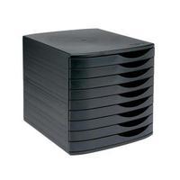 elite a4foolscap desktop drawer set with 9 drawers black 108396