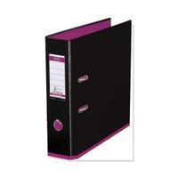 Elba MyColour A4 Lever Arch File Polypropylene 80mm BlackPink Single