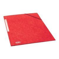 Elba Eurofolio A4 Folder Elasticated 3-Flap 450gsm Red Pack 10