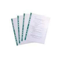 Elba A4 Pocket Multi-punched 55-Micron Green-Strip Clear 1 x Pack of