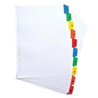 Elba A4 Strongline Reinforced Dividers Europunched 1-10 Multicoloured