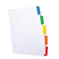 Elba A4 Strongline Reinforced Dividers Europunched 5-Part Coloured