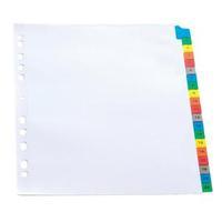 Elba A4 Index Mylar-reinforced Europunched 1-20 with Coloured Mylar